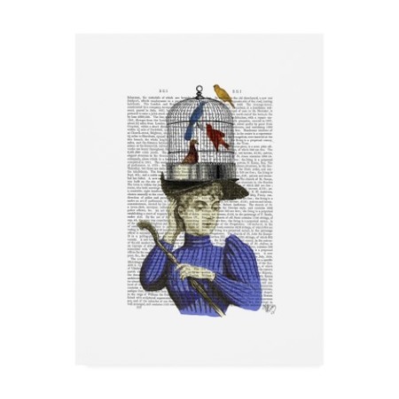 Fab Funky 'Woman With Birdcage Hat' Canvas Art,35x47